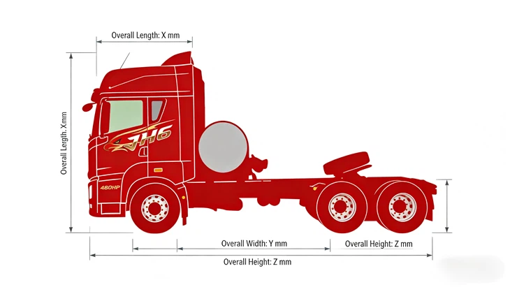 FAW JH6 480HP 6*4 8.8TON RED SHAPE EURO 6 EMIISSIONS TRALIER TRACTOR price